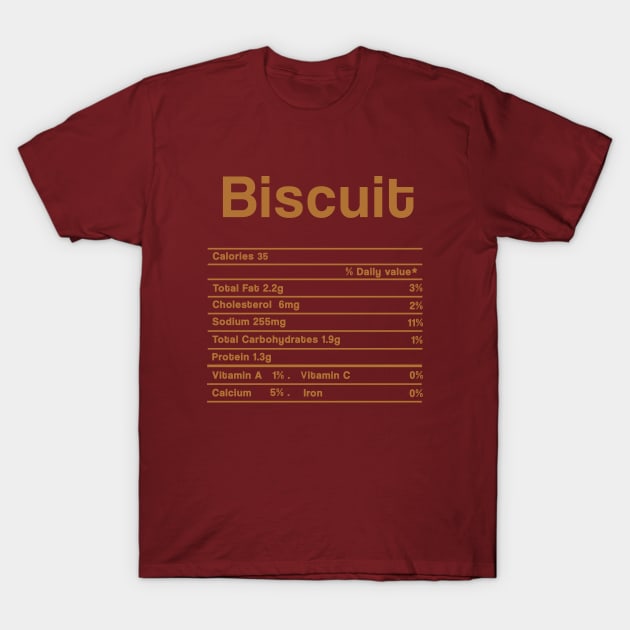 Biscuit Nutrition facts Food Christmas Thanksgiving Gift T-Shirt by issambak